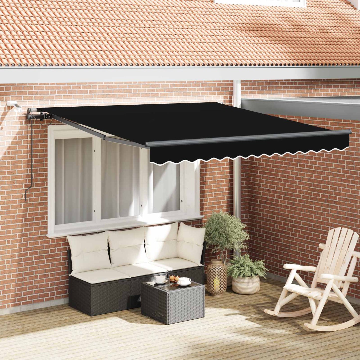 Tessuto per Tenda con Nero 300 x 250 cm Poliestere