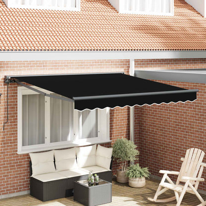 Tenda Retrattile Nero 300 x 250 cm Alluminio e Tessuto