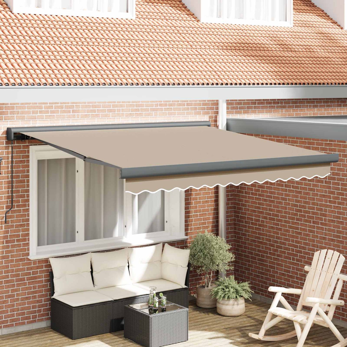 Tenda Retrattile Beige 300 x 250 cm Tessuto e Metallo