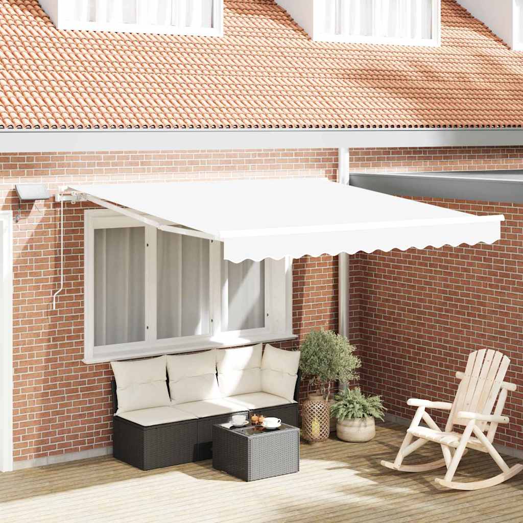 Tenda Retrattile Bianco 300 x 250 cm Tessuto e acciaio