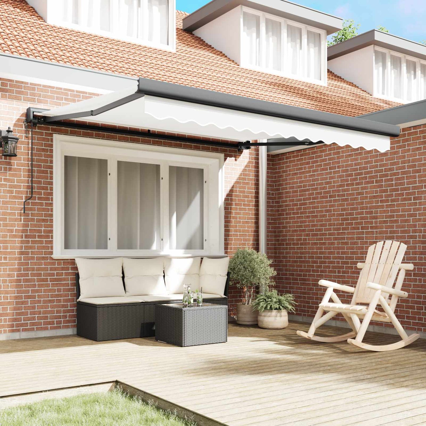 Tenda da Sole Bianco 300 x 250 x 165 cm Poliestere e Alluminio
