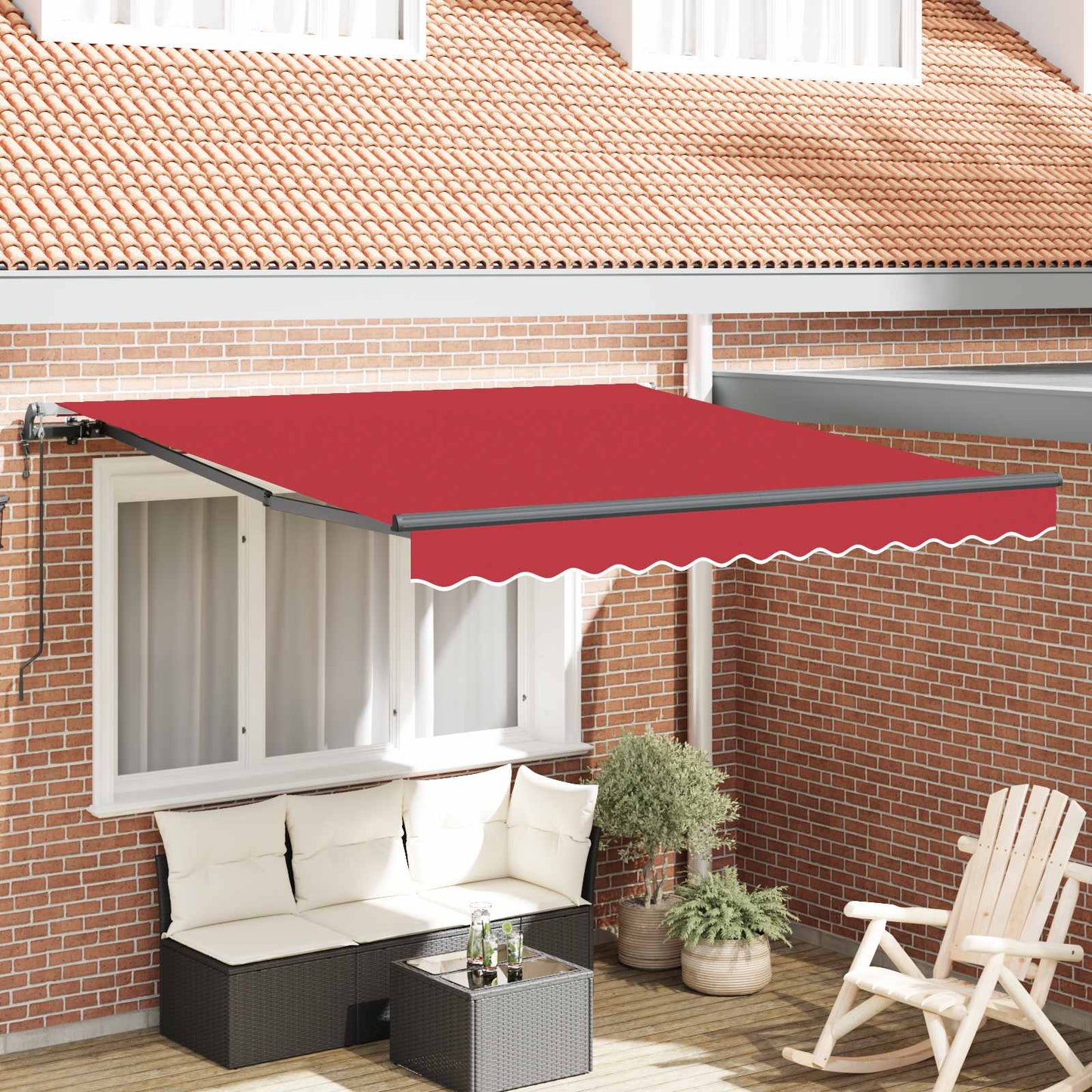 Tenda Retrattile Rosso 300 x 250 cm Tessuto e Alluminio