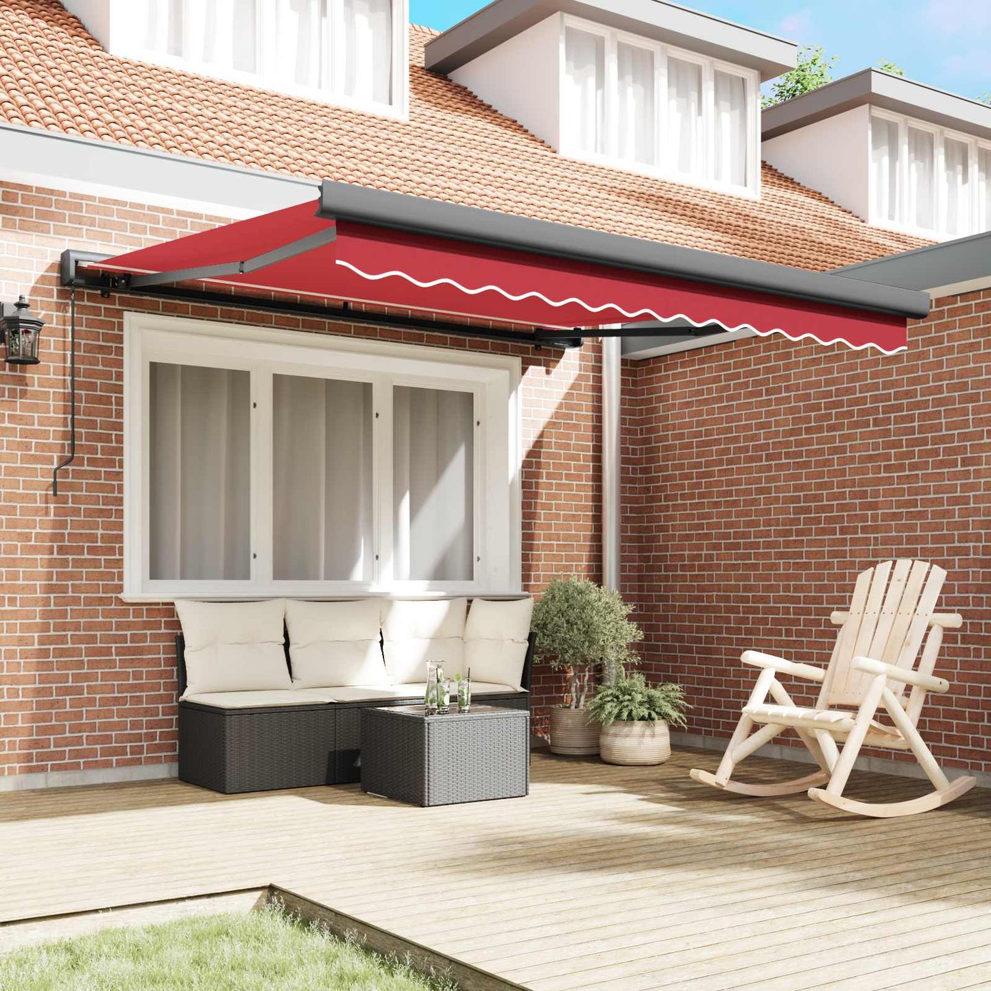 Tenda Retrattile Rosso 300 x 250 cm Tessuto e Metallo