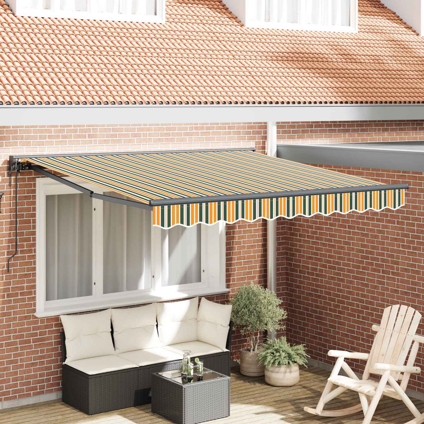 Tenda Retrattile Verde e giallo 300 x 250 cm
