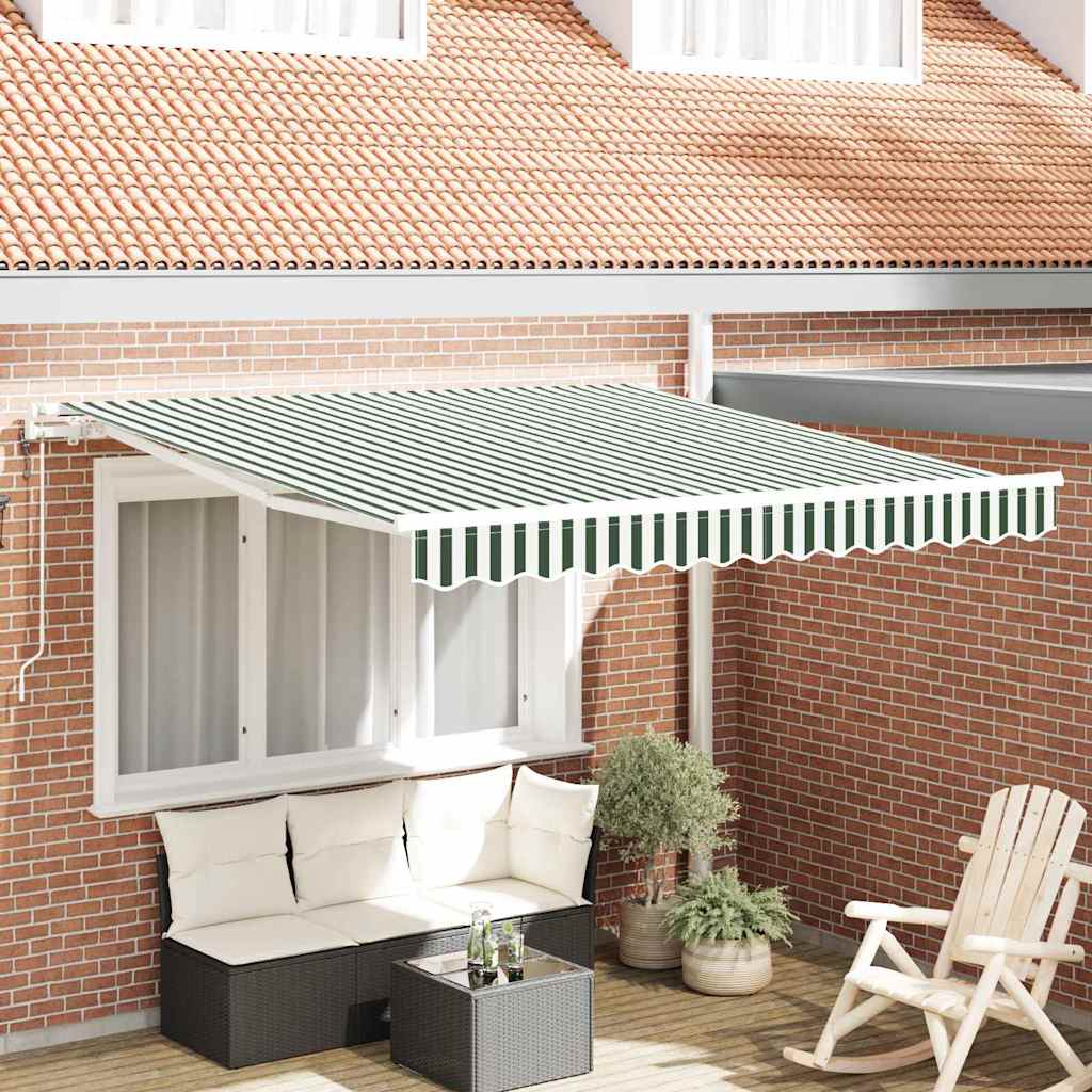 Tettuccio Elettrico Retrattile Verde e Bianco 300 x 250 cm