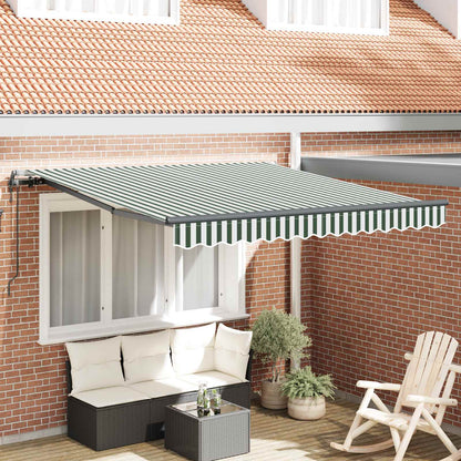 Tenda Retrattile Verde e Bianco 300 x 250 cm