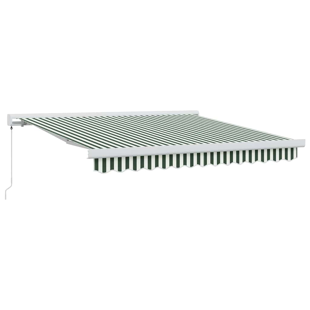 Tenda Retrattile Verde e Bianco 300 x 250 cm Tessuto e Metallo