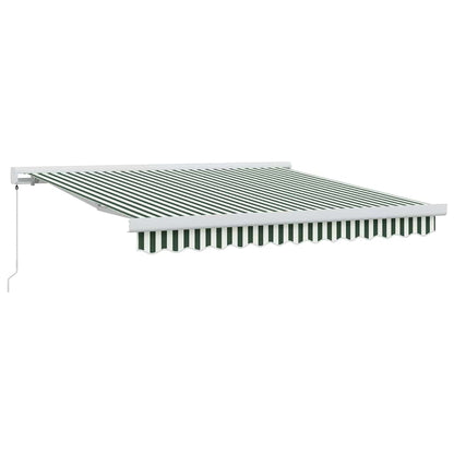 Tenda Retrattile Verde e Bianco 300 x 250 cm Tessuto e Metallo