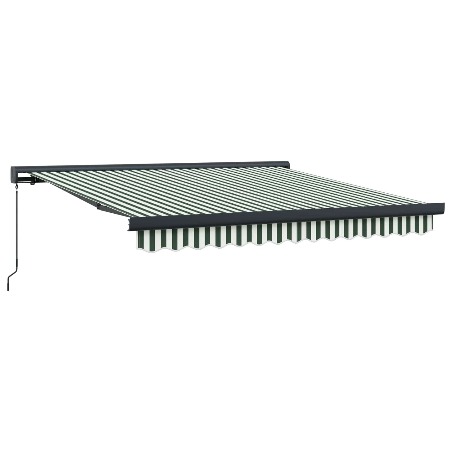 Tenda Retrattile Verde e Bianco 300 x 250 cm Tessuto e Metallo