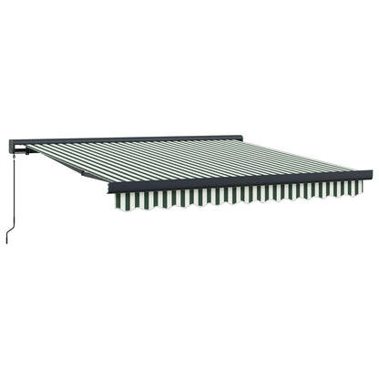 Tenda Retrattile Verde e Bianco 300 x 250 cm Tessuto e Metallo