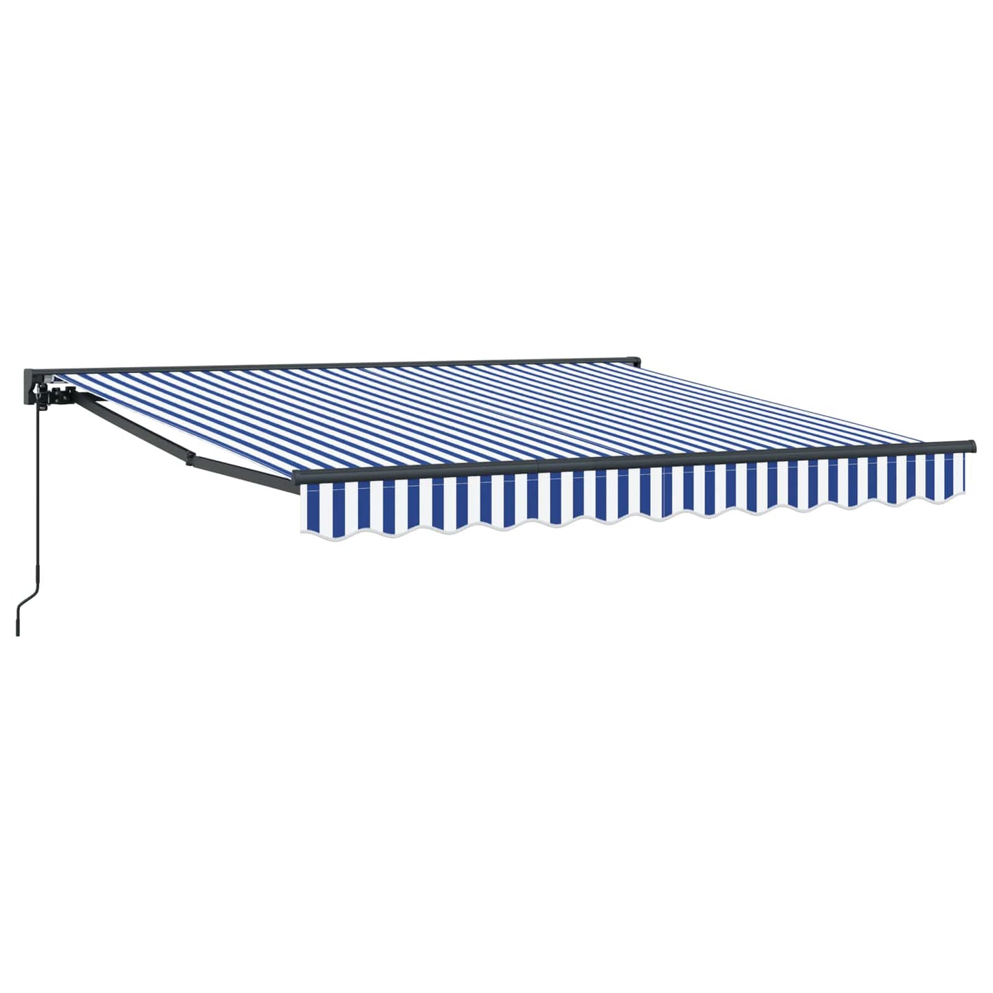 Tenda Retrattile Blu e Bianco 350 x 250 cm Alluminio e Tessuto