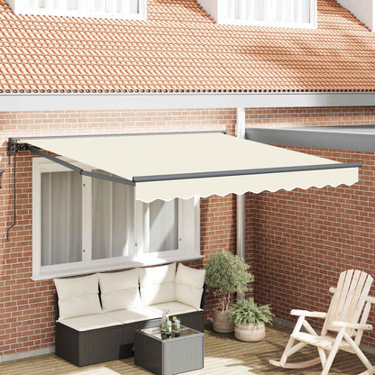 Tenda Retrattile Crema 350 x 250 cm Alluminio e Tessuto