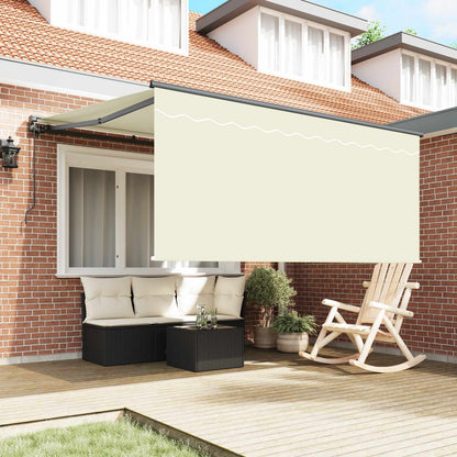 Tenda Retrattile Crema 350 x 250 cm Poliestere e Alluminio
