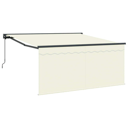 Tenda Retrattile Crema 350 x 250 cm Poliestere e Alluminio