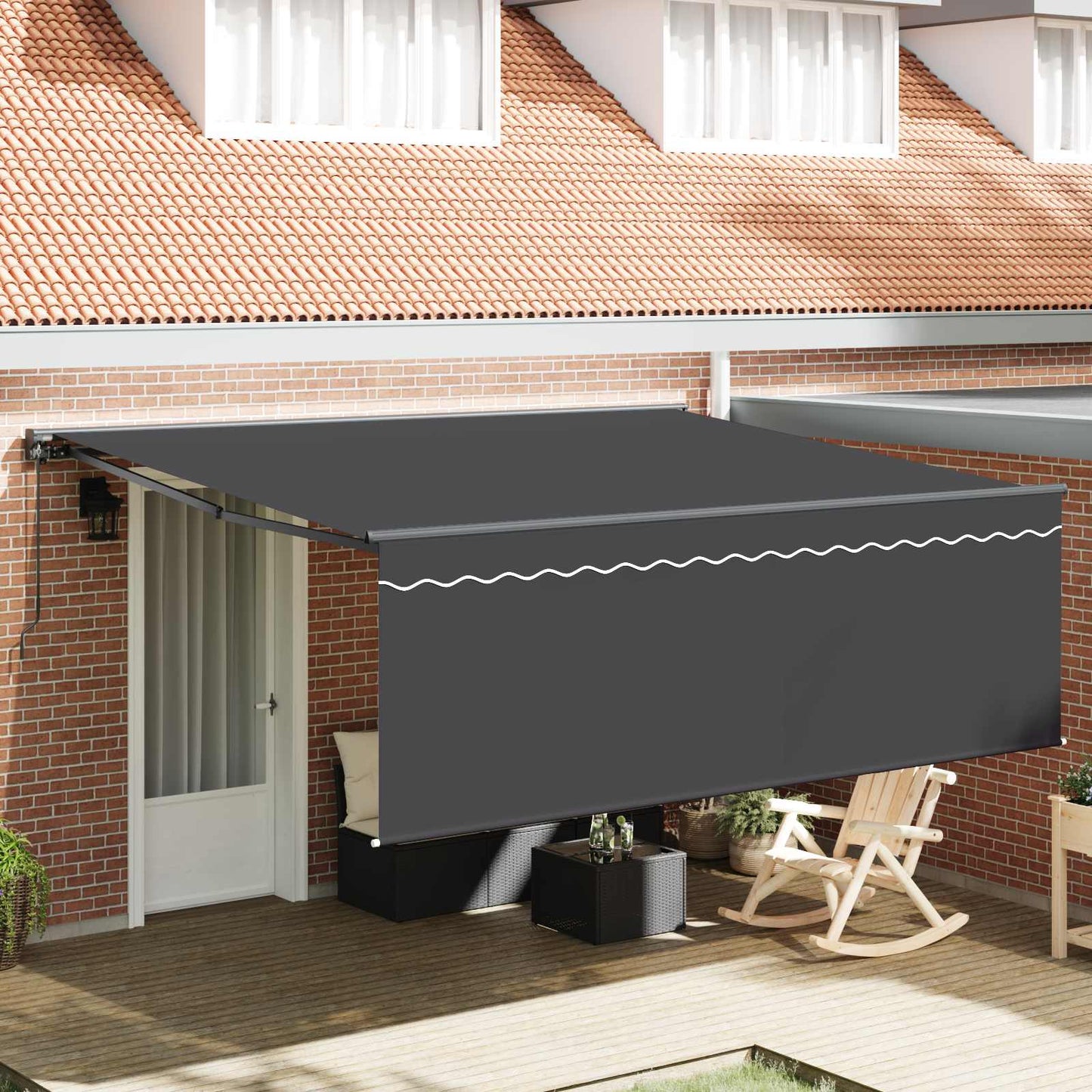 Tenda Retrattile Giallo e Bianco 350 x 250 cm