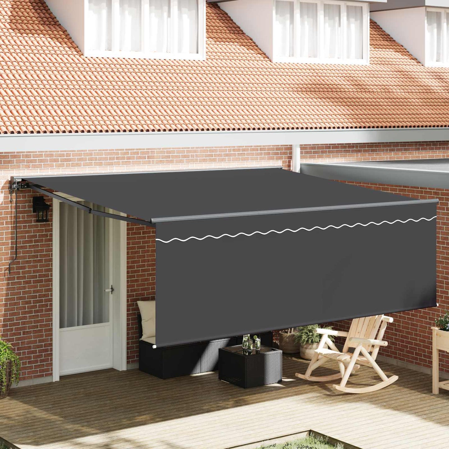 Tenda Retrattile Giallo e Bianco 350 x 250 cm