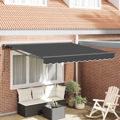 Tenda Retrattile Antracite 350 x 250 cm Alluminio e Tessuto