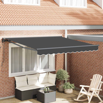 Tenda Retrattile Antracite 350 x 250 cm Alluminio e Tessuto
