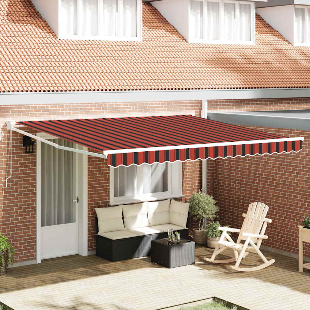 Tenda da Sole Rosso e Nero 350 x 250 x 165 cm Poliestere