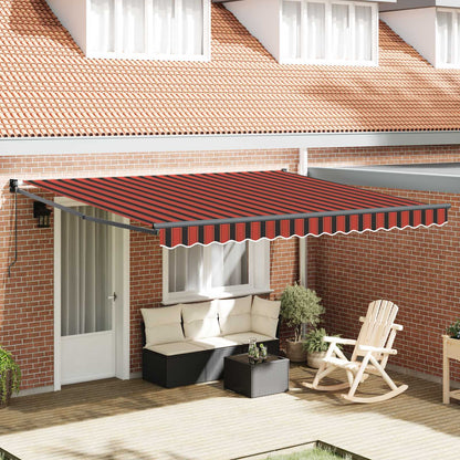 Tenda Retrattile arancione e marrone 350 x 250 cm Tessuto