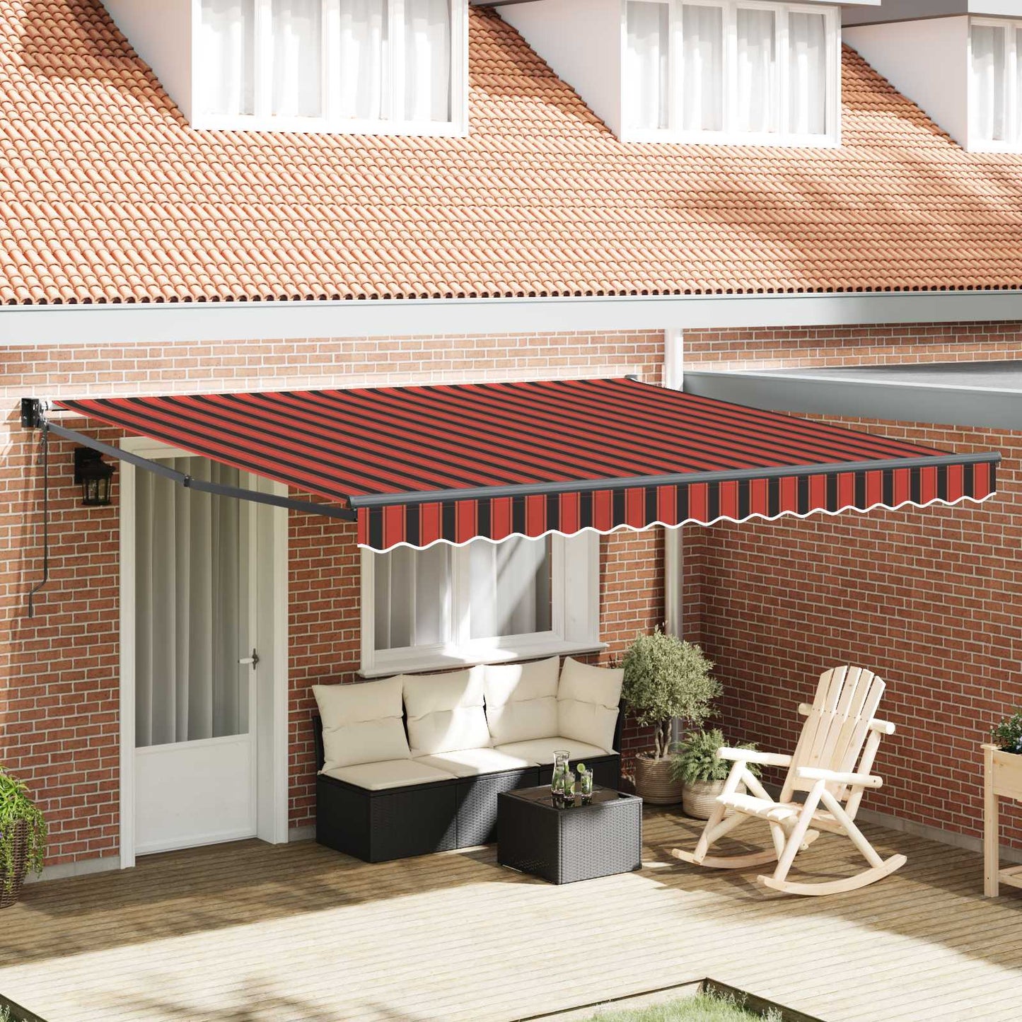 Tenda Retrattile Arancione e Marrone 350 x 250 cm