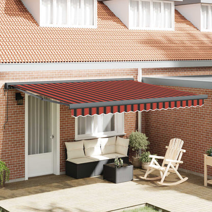 Tenda Retrattile Rosso e Nero 350 x 250 cm Tessuto