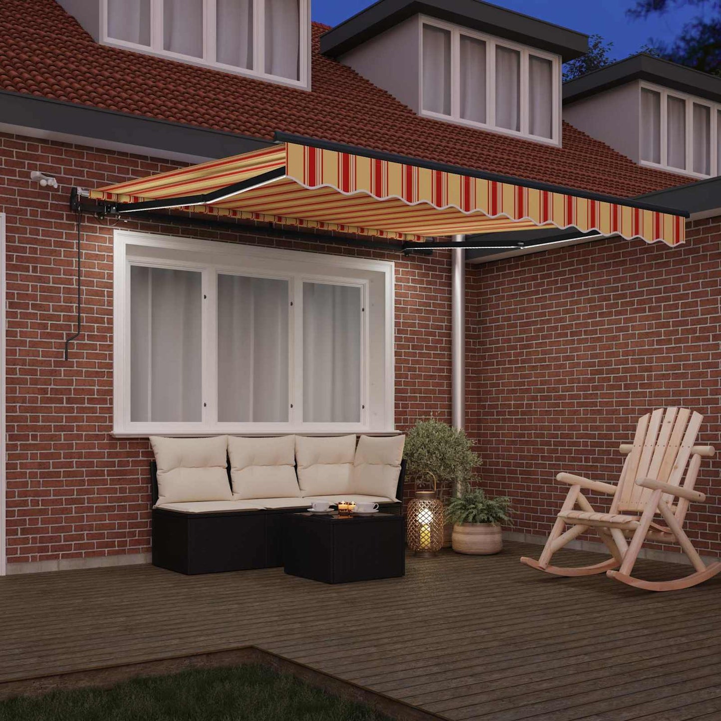 Tessuto per Tenda Giallo e Arancione 350 x 250 cm Poliestere