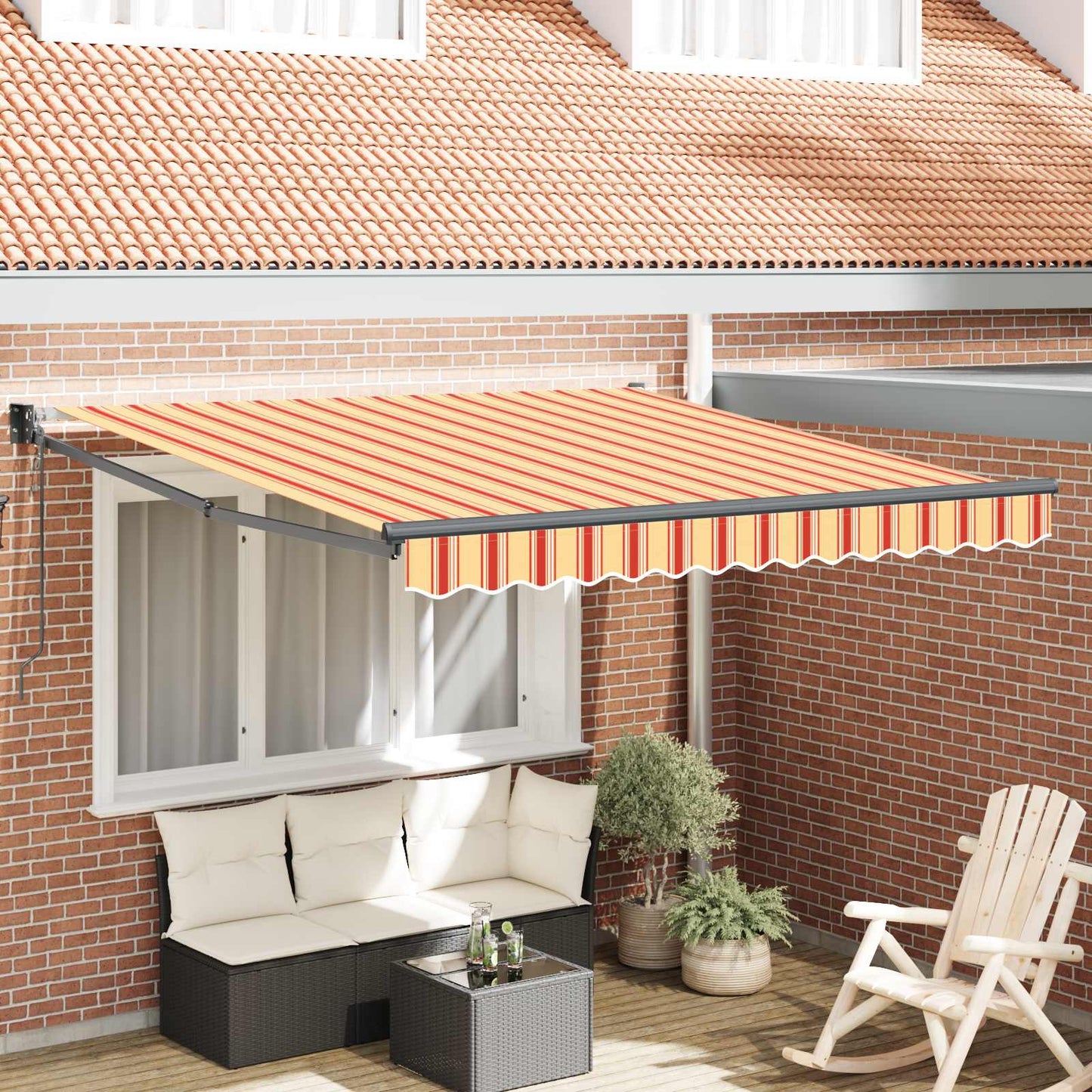 Tenda da Sole Giallo e Arancione 350 x 250 x 165 cm Poliestere