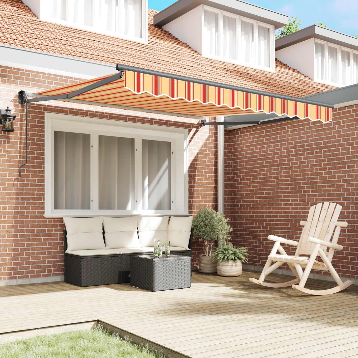 Tenda da Sole Giallo e Arancione 350 x 250 x 165 cm Poliestere