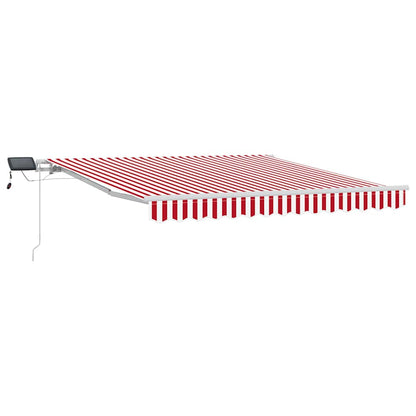 Tenda Retrattile Rosso e Bianco 350 x 250 cm Tessuto e acciaio