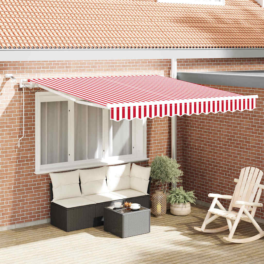 Tenda Retrattile Rosso e Bianco 350 x 250 cm