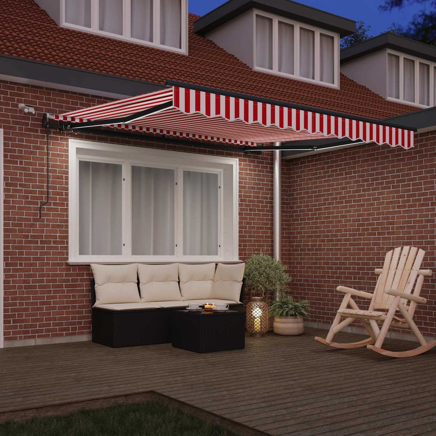 Tessuto per Tenda con Rosso e Bianco 350 x 250 cm Poliestere