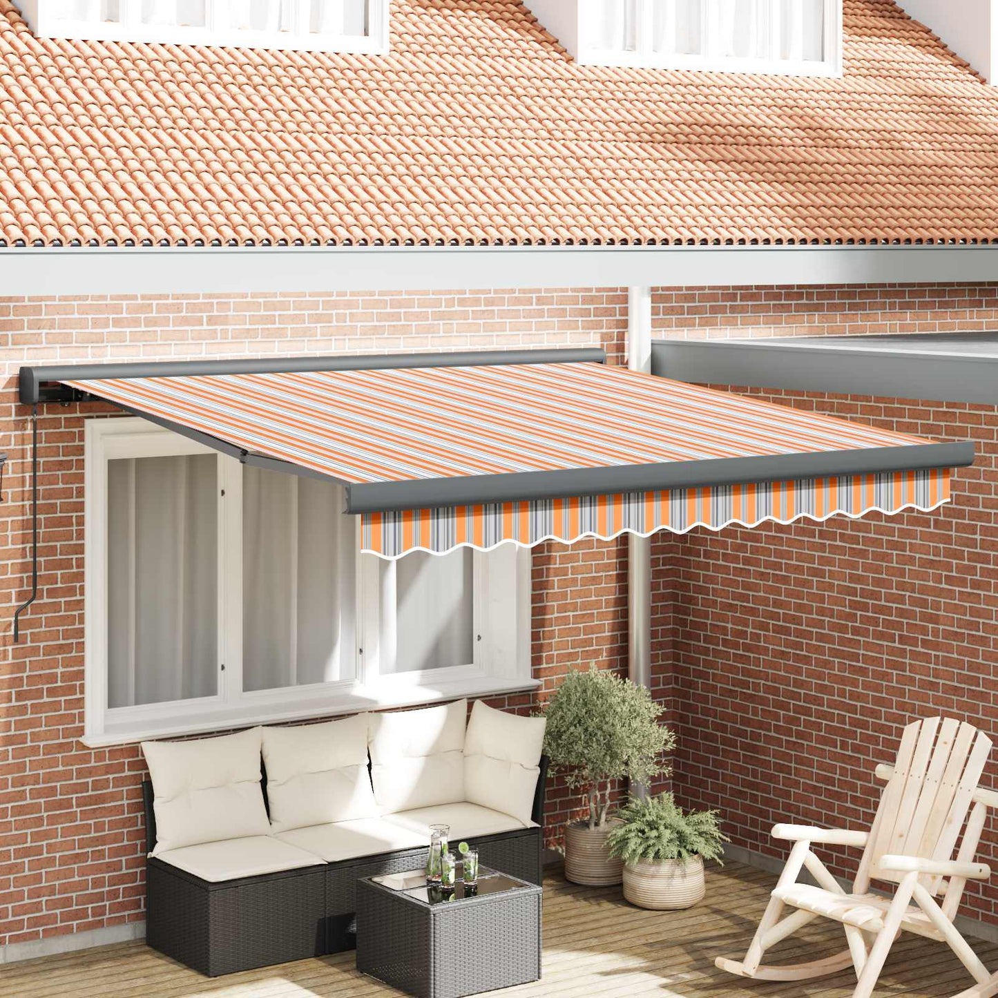 Tenda Retrattile Multicolore 350 x 250 cm Tessuto e Metallo