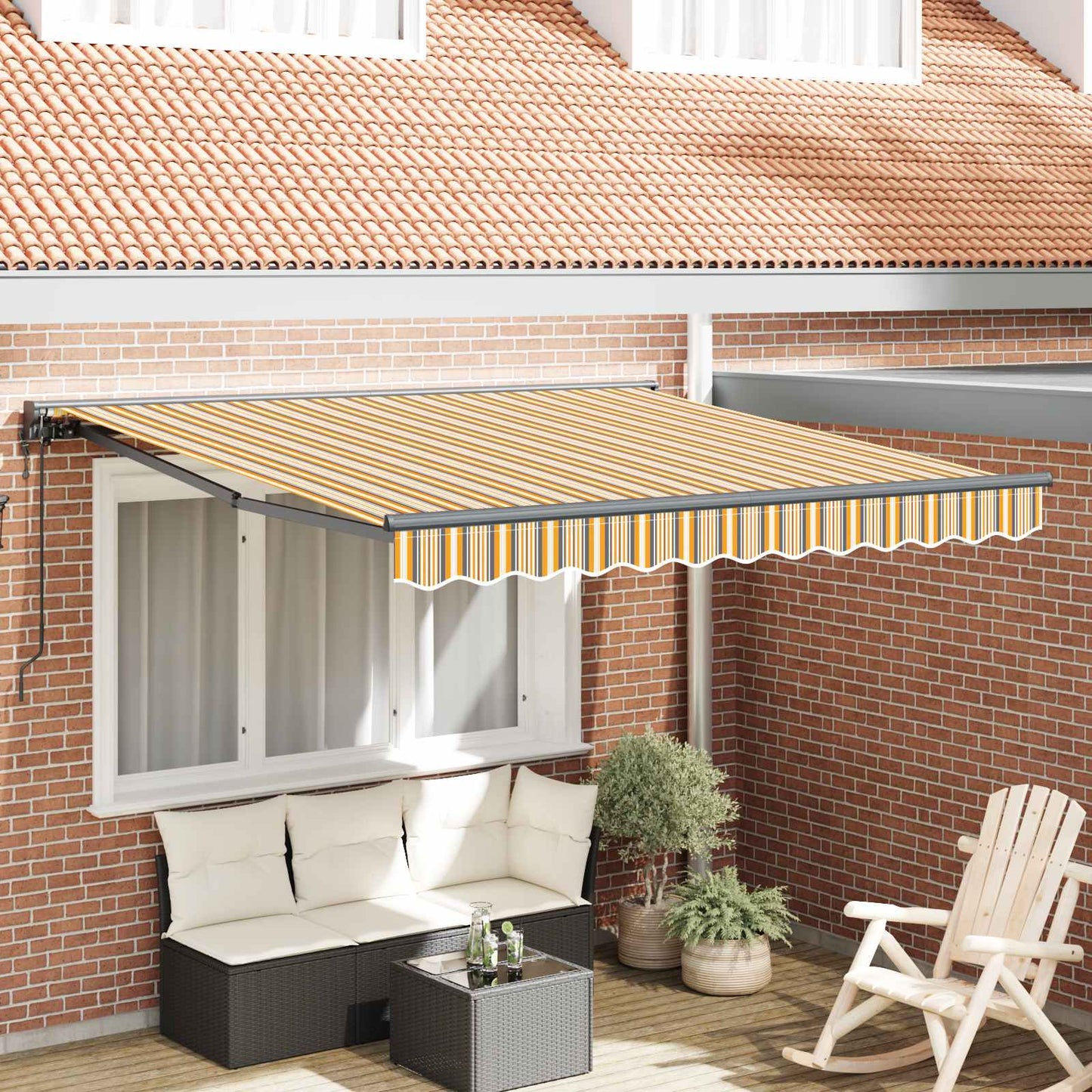 Tenda Retrattile Giallo e Grigio 350 x 250 cm