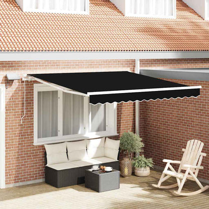 Tenda Retrattile Nero 350 x 250 cm Tessuto e acciaio