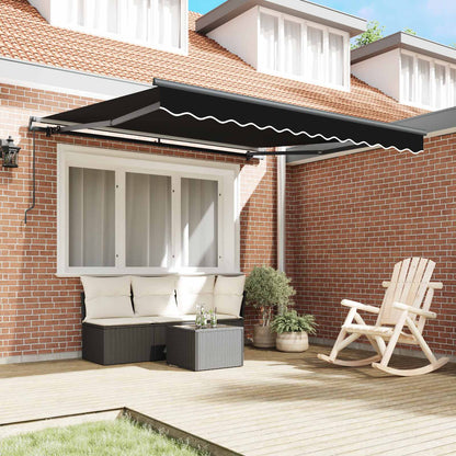 Tenda Retrattile Nero 350 x 250 cm Poliestere e Acciaio