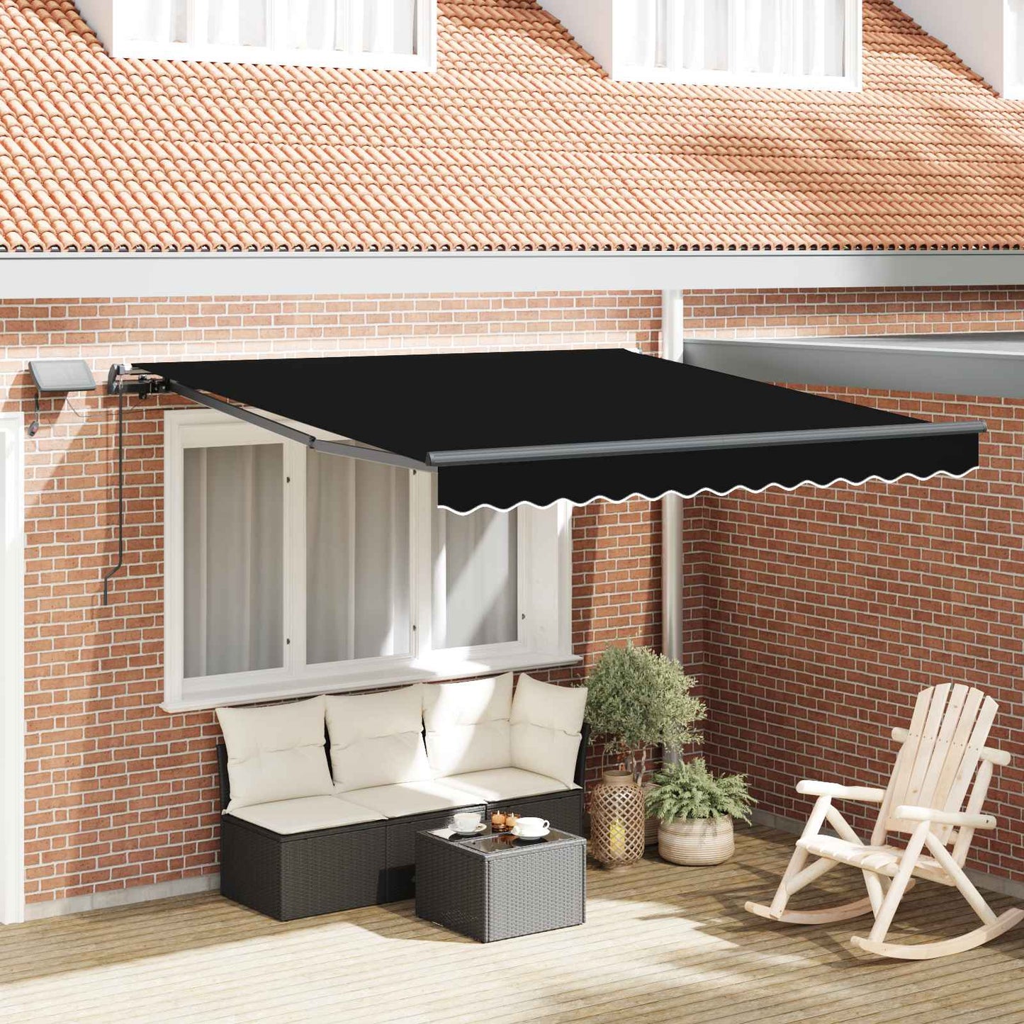 Tenda Retrattile Nero 350 x 250 cm Tessuto