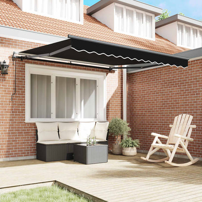 Tenda Retrattile Nero 350 x 250 cm Tessuto e Alluminio