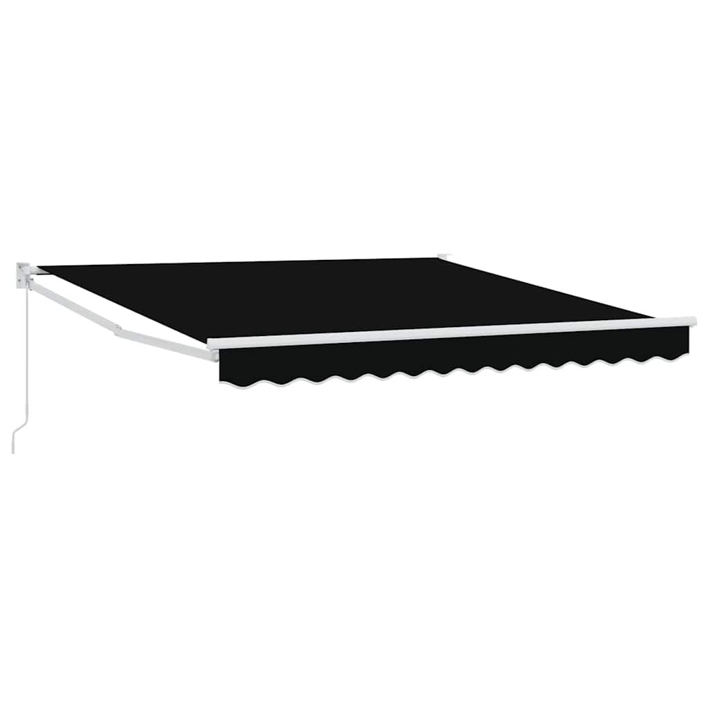 Tenda Retrattile Nero 350 x 250 cm Poliestere e Alluminio