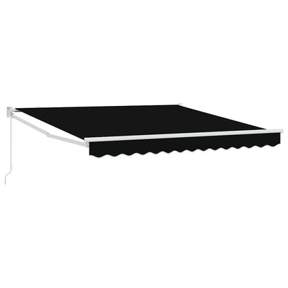 Tenda Retrattile Nero 350 x 250 cm Poliestere e Alluminio