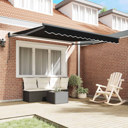 Tenda Retrattile Nero 350 x 250 cm Poliestere e Alluminio