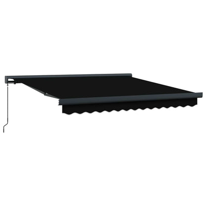Tenda Retrattile Nero 350 x 250 cm Tessuto e Metallo