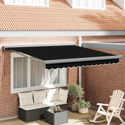 Tenda da Sole Nero 350 x 250 x 165 cm Poliestere e Alluminio