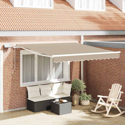 Tenda Retrattile Beige 350 x 250 cm Tessuto e acciaio