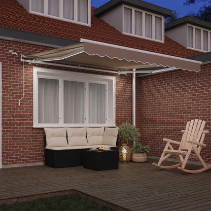 Tenda Retrattile Beige 350 x 250 cm Poliestere e Metallo