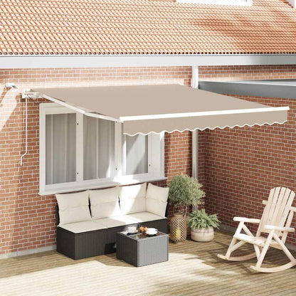 Tenda Retrattile Beige 350 x 250 cm Poliestere e Metallo