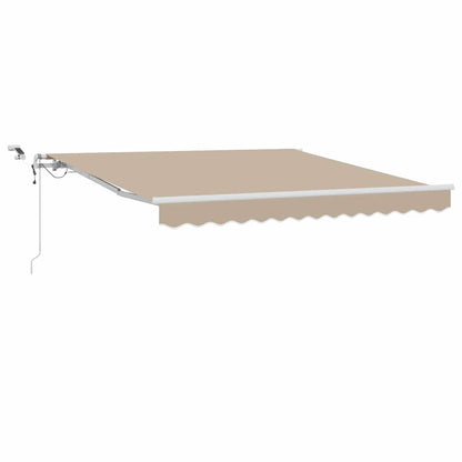 Tenda Retrattile Beige 350 x 250 cm Poliestere e Metallo