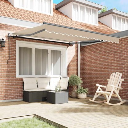 Tenda Retrattile Beige 350 x 250 cm Tessuto e Alluminio