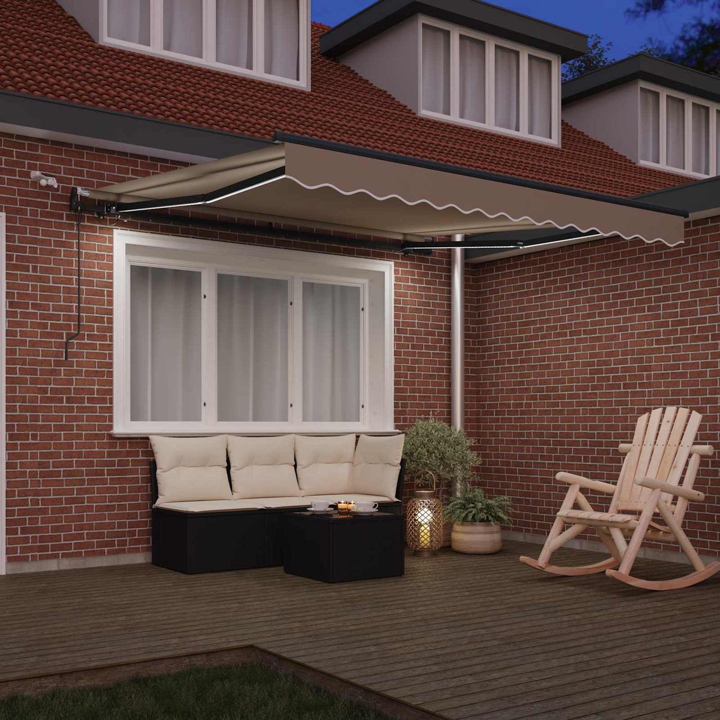 Tessuto per Tenda con Beige 350 x 250 cm Poliestere