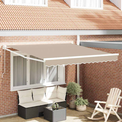Tenda Retrattile Beige 350 x 250 cm Poliestere e Alluminio